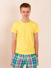 Cute blonde guy Matthew Philipps poses first-time